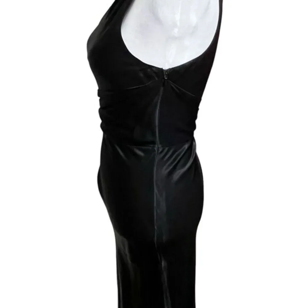 Meshki Calliope One Shoulder Maxi Dress Black Women's Size XS Satin Drape Formal